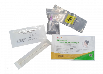 Hotgen Coronavirus (2019-nCoV) Antigentest für den Selbsttest (mehrsprachig, einzeln verpackt, im Softbag) CE 0123 Testinhalt